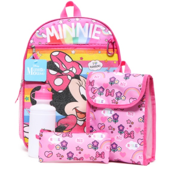 minnie mouse 5 piece backpack